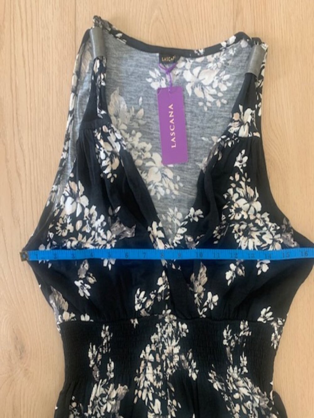 LASCANA NWT Black & White Floral Maxi Dress Size 8 Boho Resort - Picture 7 of 10